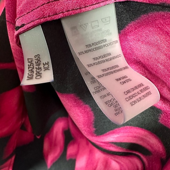 Calvin Klein Women’s Pink & Black Floral Button-Down Blouse, Size M - Picture 6 of 8